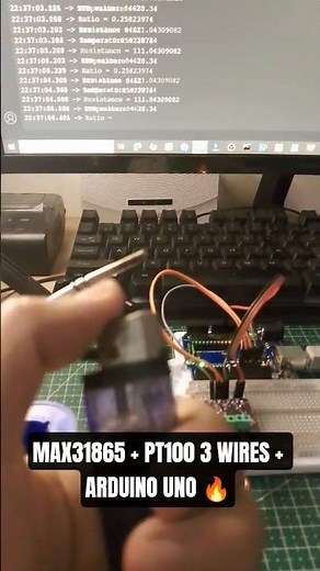 How to read 3 wires PT100 Sensor with Arduino Uno + MAX31865 #pt100 #max31865 #arduino #sensor