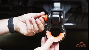 RoofPax Shackle Hitch Receiver + Black Non-Rust D-Ring + 30 ft. Tow Strap. Fits 2” Hitch Receivers | Premium Towing Accessory Vehicle Recovery | High Strength DRing Towing Shackle Hitch Receiver