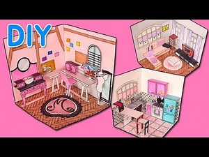 HOW TO MAKE PAPER DOLLHOUSE MIRACULOUS LADYBUG MARINETTE'S HOME-POP UP HOUSE, PAPER MINIATURE