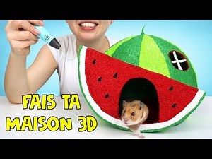 Comment Dessiner Une Maison en Forme de Pastèque en 3D Pour Un Hamster 🖌🍉🐹