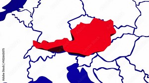 Austria Europe Country Nation Map Zoom In Close Up Geography