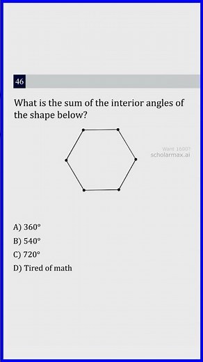 Sum of interior angles of a polygon | SAT and ACT prep | Math