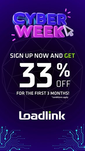 🎉 It's Cyber Week at Loadlink! Sign up now and enjoy 33% off the first 3 months! 🚀 #cyberweek #sale #deal #loadlink #truckers #logistics #cybermonday #canadiandeals *Conditions apply *Offer valid until December 1, 2023