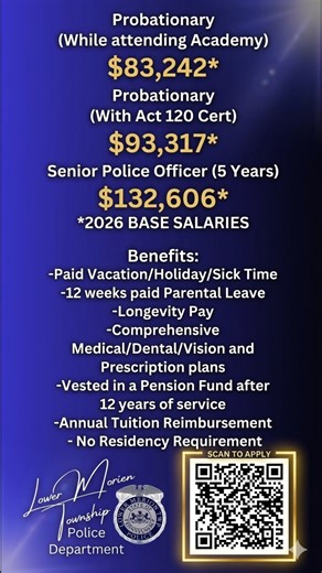 Thinking about a career in law enforcement but don’t have prior police experience? That’s okay — you don’t need it. Many of our officers joined the Lower Merion Police Department from a wide range of professional backgrounds, with no prior law enforcement experience. We’re looking for motivated individuals who want to make a difference, and build a rewarding career. We provide the training, mentorship, and support you need to succeed. Learn more and apply today at JOINLMPD.org | Lower Merion Pol