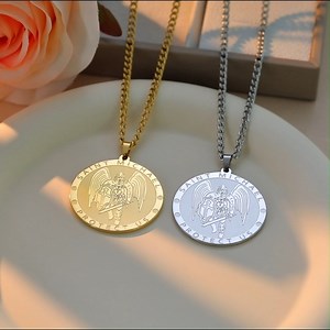 Watch VASSAGO Archangel Saint Michael Necklace St Michael Pendant on Amazon Live