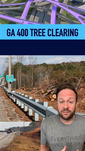 Top End ATL — Local News | Real Estate on Instagram: "The changes along Georgia 400 are hard to miss right now. Hundreds of trees have been cleared as part of early preparation for the $4.6 billion SR 400 express lanes project, a major infrastructure update planned for the north metro corridor. GDOT says this work is happening now to make room for future express lanes, improve safety during construction, and handle utility and drainage needs ahead of time. It’s one of the first visible steps bef
