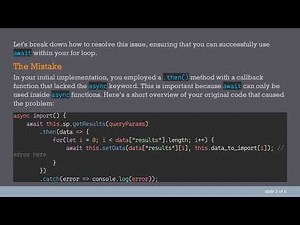 Understanding How to Use await in a For Loop Within an Async Function