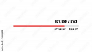 The close-up video's view count rapidly increased from 0 to a million views, illustrating the concept of web traffic." Stock Video