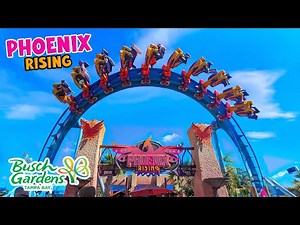 Ride Phoenix Rising | Family Inverted Coaster at Busch Gardens Tampa Bay (Dec 2025) [4K]