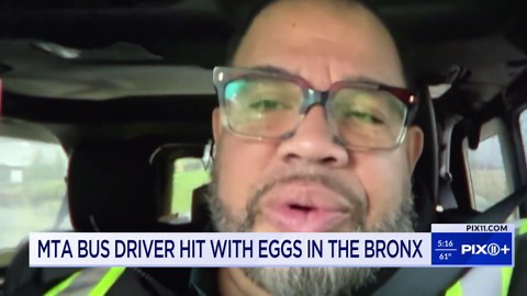 MTA bus driver hit with eggs