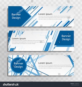 Vector Blue Banner Template Design 3 Stock Vector (Royalty Free) 1197869101 | Shutterstock