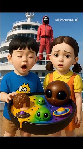 Boy Eats Magical Chocolate Ball, Girl Turns Into Alien and Flies to the Moon 🌙👽 4K Fantasy Animation