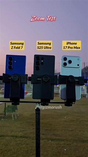 Samsung S25 Ultra vs iPhone 17 Pro Max vs Z Fold 7 Zoom Test