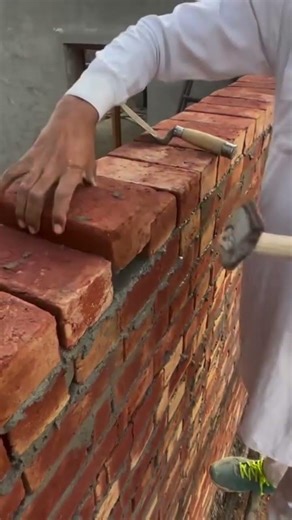 easy brick installation during the house building process #construction #brick #building #shorts