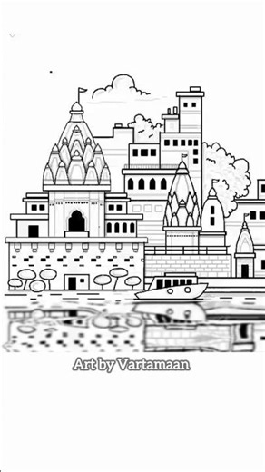 Ghat Banarasiya✨digitalpainting | ghat drawing easy #ghat #banaras #drawing #youtube #art