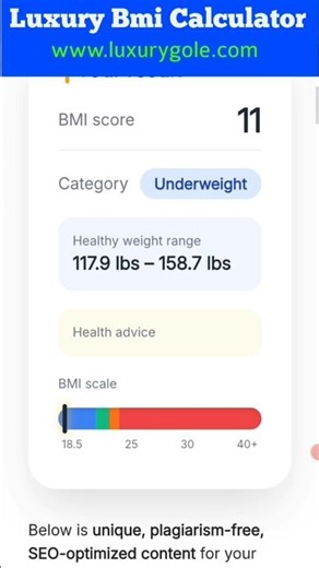 How to Check BMI Online in 30 Seconds | Free Luxury BMI Calculator Tool