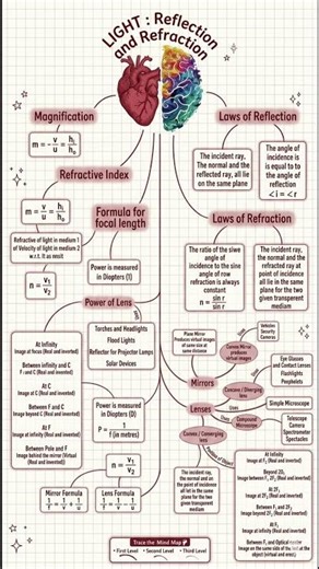 Light Reflection and Refraction Class 10 Science | Handwritten Cheat Notes #class10 #science #notes