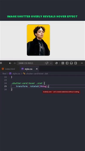 🔥 Image Shutter Overly Reveals using CSS #coding #programming #webdevelopment #kodofy