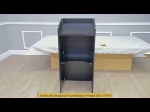 119793 black wood podium folding easy to use mobile lectern pulpit fixturedisplays