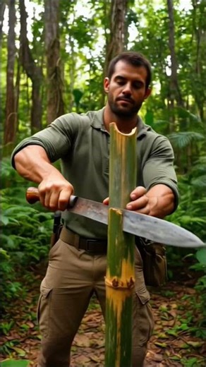 Building a Secret Bamboo Sanctuary by the River | #shorts