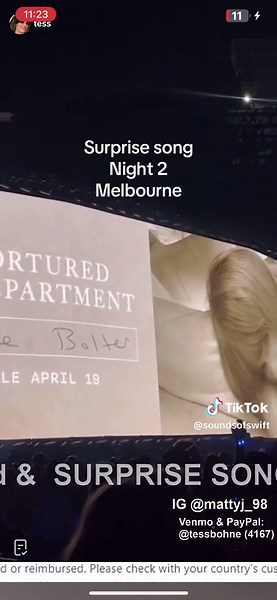 Taylor Swift Surprise Song in Melbourne Livestream