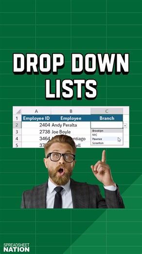 Drop down list in both Excel and Google Sheets | Excel