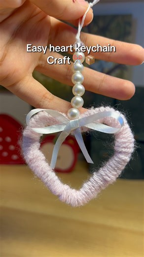 DIY heart key chain craft-cute & easy crafts🎀 #diykeychain#diyideas #cutecrafts #crafttutorial #fyp