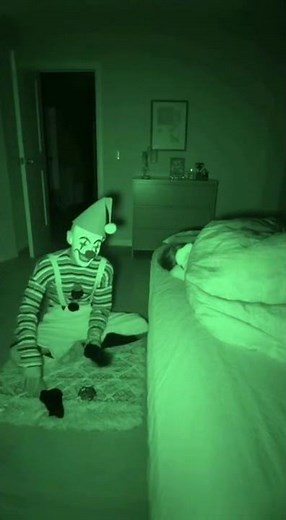 Creepy Clown Caught on Night Vision Camera While Person Sleeps | Real Scary Footage