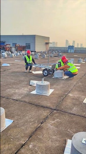 Installation process of concrete supports for solar panels
