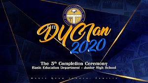 The DYCI Junior High School Completion Program Before we formally end the academic year 2019-2020, we would like to invite you to our humble way of giving tribute to our DYCIan Junior High School achievers for this year's Virtual Completion Program. Through this humble effort, we want to express to all of you the essence of this school - that we value you, for we are genuinely, more than a school, a family. No pandemic can stop us from exerting our effort to manifest our congratulations and joy 