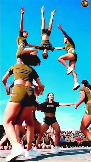 OMG 😱 Girls Made a Human Pyramid in Air | Unbelievable Stunt