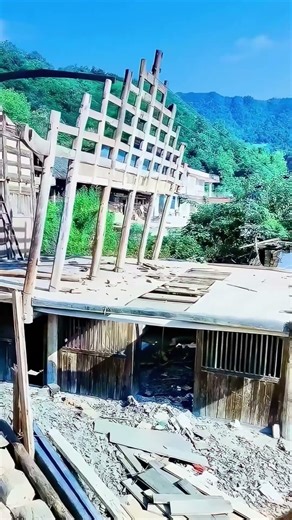 Demolition of an Old Village House: Traces of Time in Crumbling Timber Frames