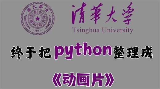 【保姆级教程】清华大佬耗时198小时终于把Python教程做成动画片了，教学通俗易懂，学完即可就业！拿走不谢，别再走弯路了，学不会我退出IT界