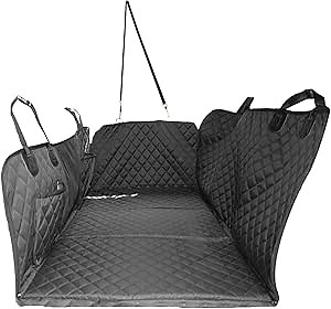 Large Back Seat Extender for Dogs - Hard Bottom Dog Car Seat Cover Dog Hammock with Door Protection, Waterproof Non-Slip Dog Car Bed for Trucks, SUVs