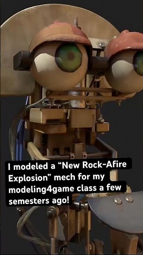 New Rock-Afire Explosion Mech 3D model I made for class! #3dsmax #gameart #rockafireexplosion