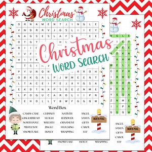 Christmas Word Search Printable PDF | Holiday Activity Game With Answer Key | Instant Digital Download - Etsy Canada