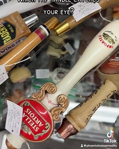Which tap handle catches your eye? 🍻 #BeerTapCollection #PubLife #Thirsty #BeerTapHandles #UniqueDecor #BeerLovers #beerstagram #beertime #beer #BrassArmadillo | Brass Armadillo Antique Mall - Phoenix