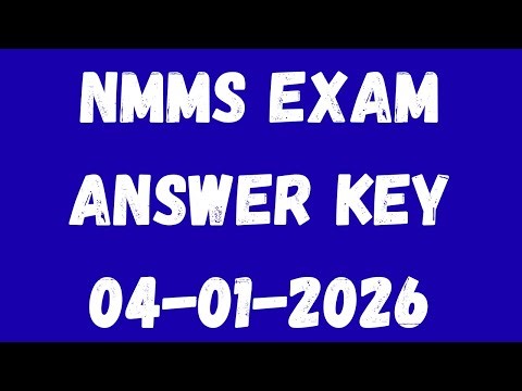 NMMS PUNJAB ANSWER KEY 04 JANUARY 2026 | NMMS ANSWER KEY 2026 | NMMS PAPER SOLUTION 2026 |