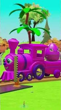 Learn Fruits & Colors with Train 🚂🎨 | Baby Penguin Egg Cartoon