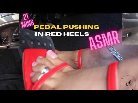 21 mins Pedal Pushing in Red High Heels ASMR
