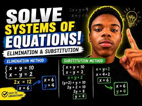 Learn how to solve systems of equations under 10 minutes