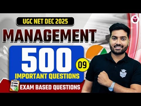 UGC NET Management Dec 2025 | 500 Most Important Questions | UGC NET Paper 2 Management Questions