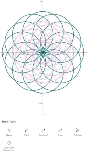 GeoGebra Geometric Flower #maths #mathart #geometricdrawing #geogebra #geometricflower #geometry