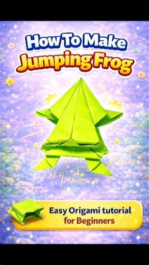 How To Make Jumping Frog 🐸 | Easy Origami Tutorial For Beginners | Paper Frog Toy #Shorts #trending