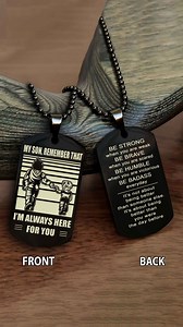 924K views · 2.9K reactions | Surprise Your Son with a Unique Dog Tag! A special gift from Dad to Son, featuring a heartfelt message with a promise, a lesson, and everlasting love. This timeless keepsake will remind him every day of your unbreakable bond.  Shop Now: https://wayofhome.co/products/ik90 #fatherandson #DadToSonGift #DogTagNecklace | Way Of Home | Facebook