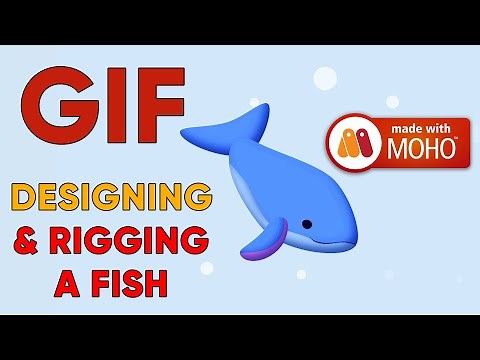 How to Make a Gif / Designing And Rigging a Fish / Anime Studio (moho)
