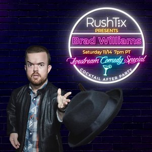 127 shares · 13 comments | Hey Internet! Let me entertain you. Get your tickets to see my upcoming virtual comedy show on Saturday, November 14. That's right, you can join me and all my tchotchkes from the comfort of your home. Plus we'll have a special cocktail together! | Brad Williams | Facebook