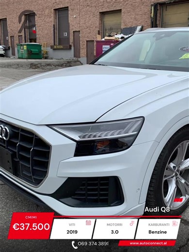 SHITET Audi Q8 𝗠𝗮𝗿𝗸𝗮: Audi 𝗠𝗼𝗱𝗲𝗹𝗶: Q8 𝗩𝗶𝘁𝗶 𝗶 𝗣𝗿𝗼𝗱𝗵𝗶𝗺𝗶𝘁: 2019 𝗞𝗶𝗹𝗼𝗺𝗲𝘁𝗿𝗮: 66.000 𝗙𝗼𝗿𝗰𝗮 𝗠𝗼𝘁𝗼𝗿𝗿𝗶𝗸𝗲: 3.0 𝗞𝗮𝗿𝗯𝘂𝗿𝗮𝗻𝘁𝗶: Benzine 𝗧𝗿𝗮𝗻𝘀𝗺𝗶𝘀𝗶𝗼𝗻𝗶: Automatike 𝗖𝗺𝗶𝗺𝗶: €37.500 𝗡𝗿. 𝗧𝗲𝗹𝗲𝗳𝗼𝗻𝗶: 355 69 374 3891 📍Tirane ©️ www.autoconnect.al 𝙋𝙚𝙧𝙨𝙝𝙠𝙧𝙞𝙢 𝙄 𝙎𝙝𝙠𝙪𝙧𝙩𝙚𝙧: Makina eshte e gatshme per cdo prove nga ana juaj. Me dogane te paguar dhe eshte gati per targe. Cmimi i diskutueshem, pranojme dhe nderrime. Te gjutha sh