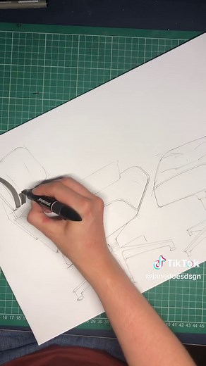 Hot or not? Iconic design of Charles&Ray Eames (Lounge chair vitra). Marker practise of leather and wood, not really happy with the outcome but practise makes progres. Tips are always welcome. #fyp #designtok #sketch #dailysketch #promarker #pen #pencil #eamesloungechair #Vitra #interiordesign #eames #quicksketch #marker #markersketch #industrialdesign #productdesign #practise #art #tutorial #tips #practise #student