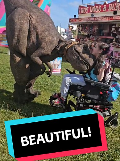 Dinosaurs' Sweet Nature with People in Wheelchairs